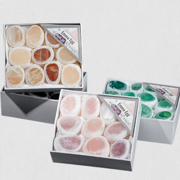 Natural Crystal Dragon Egg Gift Set – Hand-Carved Gemstone Collection Box