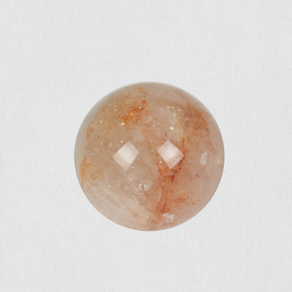Natural Yellow Flower Quartz Crystal Sphere – Wealth & Energy Stone