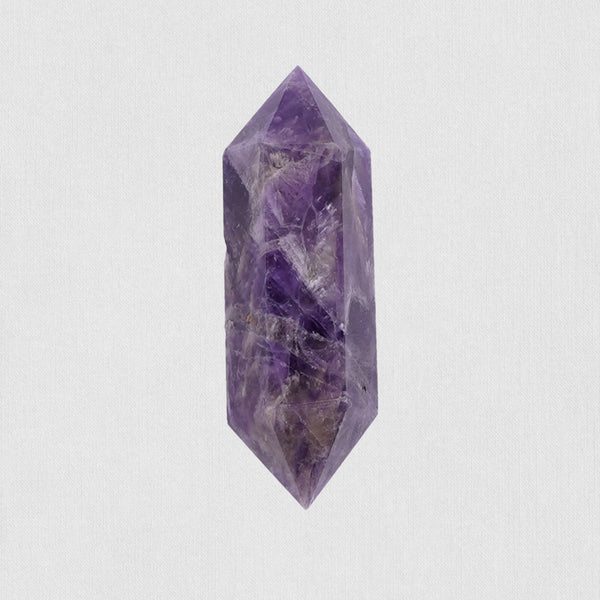 Natural White Vein Amethyst Double-Terminated Crystal Point – Energy &amp; Meditation Stone