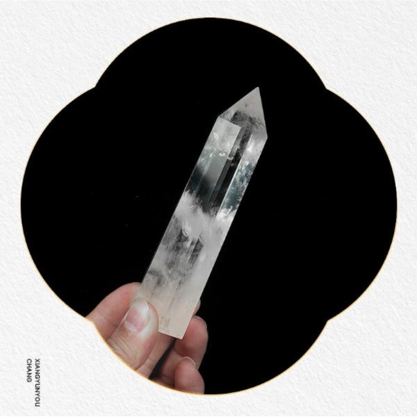 Natural Clear Quartz Tower – Hand-Carved Six-Sided Crystal Point