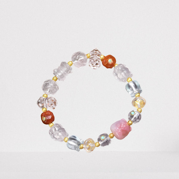 High-End Multi-Gem Mala — Yanyuan Agate Guardian Lion