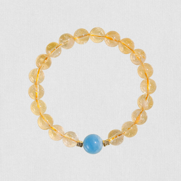 Natural Citrine &amp; Aquamarine Bracelet – Wealth &amp; Serenity