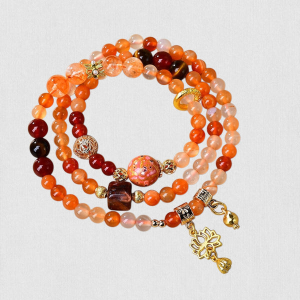 Natural Red Agate Multi-Layer Bracelet – Vitality &amp; Protection