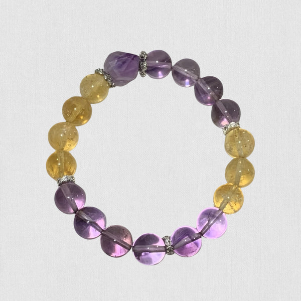 Natural Amethyst &amp; Citrine Bracelet – Balance of Wisdom and Prosperity