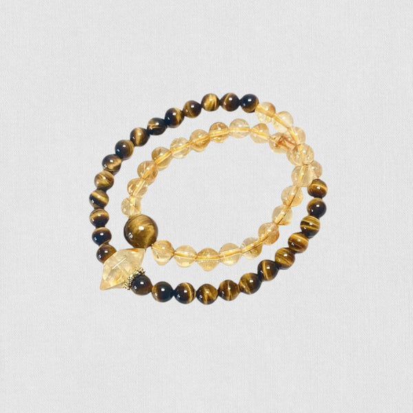 Golden Tiger’s Eye &amp; Citrine Double Bracelet – Fortune &amp; Strength