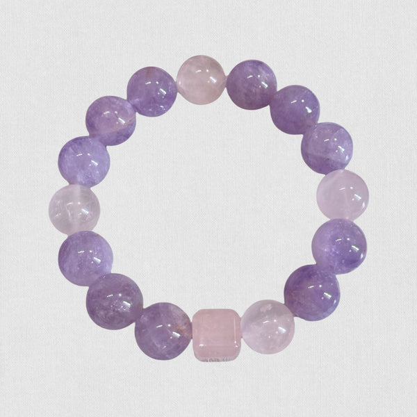 Natural Amethyst &amp; Rose Quartz Bracelet – Love &amp; Serenity