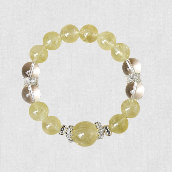 Natural Citrine &amp; White Crystal Bracelet – Radiant Abundance
