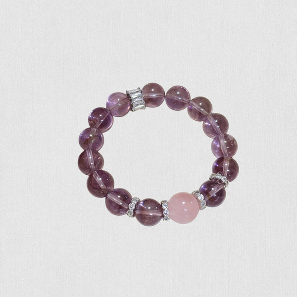 Natural Amethyst &amp; Rose Quartz Bracelet – Love &amp; Inner Calm