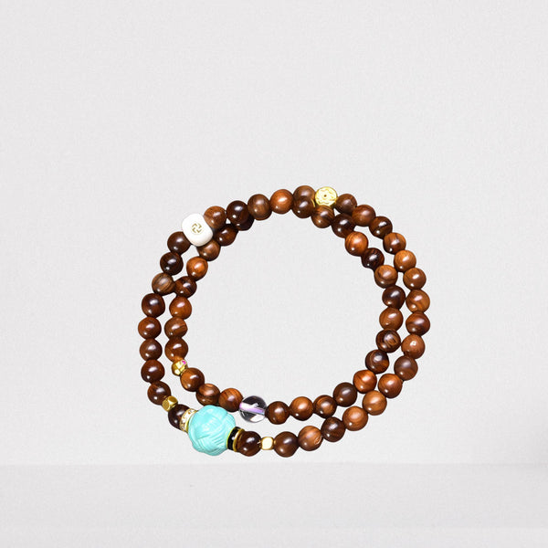 Black Rosewood Mala Bracelet — Natural Elegance & Spiritual Balance