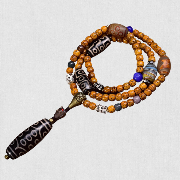 Heaven-Sent Sacred Stone — Tibetan Supreme Buddha 『21-Eye Dzi Bead』