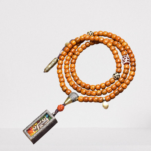 Tibetan Supreme Sacred Relic — Gawu Box Nine-Eyed Dzi Bead