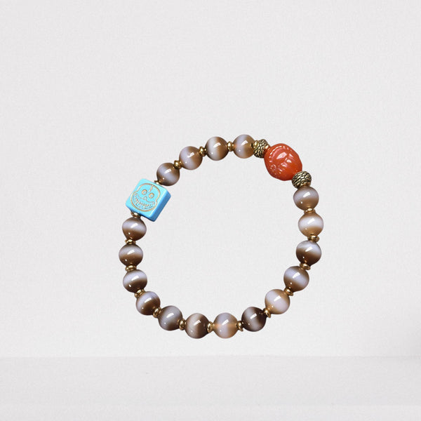 Old West Asia Inlaid Thread Bead — Wisdom & Fortune Talisman