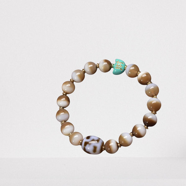 Antique West Asian Inlaid Thread Bead — Wisdom & Fortune Pearl