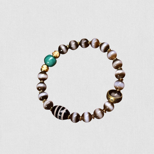 Antique West Asian Inlaid Thread Bead — Wisdom & Fortune Pearl
