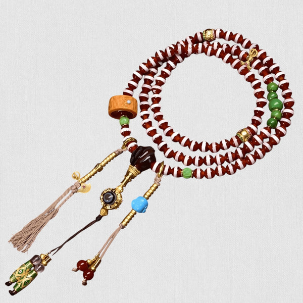 Antique West Asian Inlaid Thread Bead — Wisdom & Fortune Pearl
