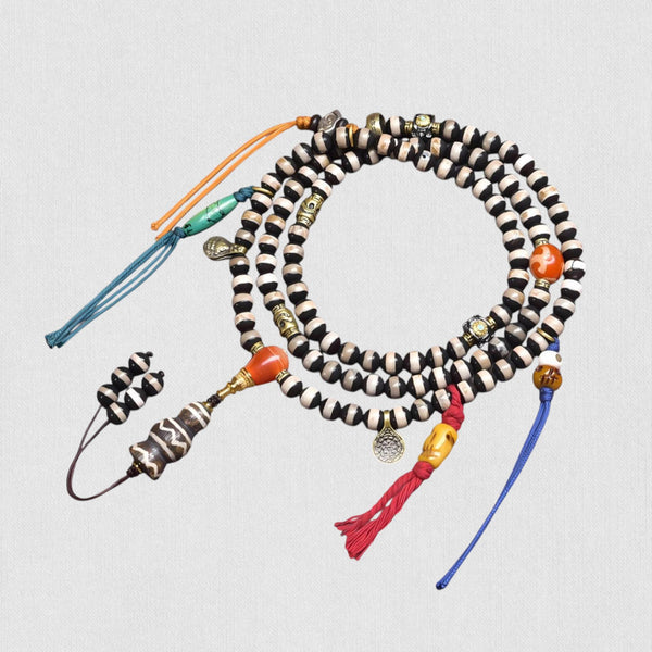Antique West Asian Inlaid Thread Bead — Wisdom & Fortune Pearl