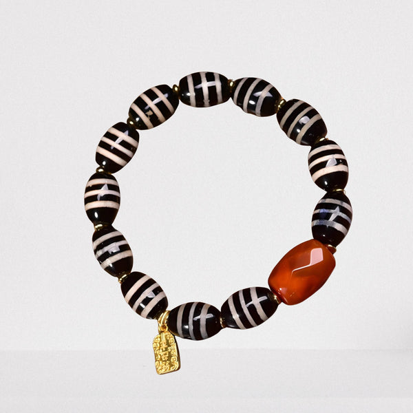 Antique West Asian Inlaid Thread Bead — Wisdom & Fortune Pearl