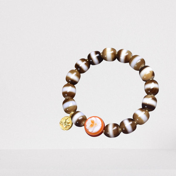 Antique West Asian Inlaid Thread Bead — Wisdom & Fortune Pearl