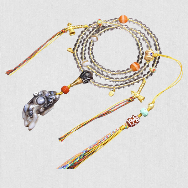 Medicine Master Pixiu Dzi Bead — Fortune Guardian &amp; Healing Power