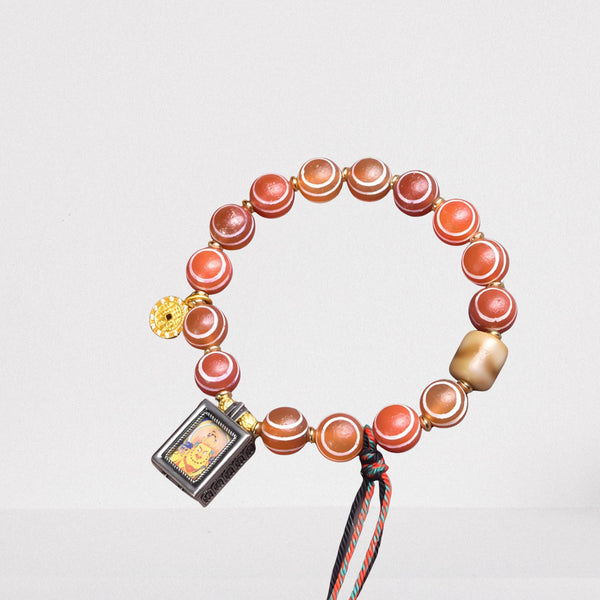 Medicine Master Red Heaven’s Eye Dzi Bead — Sacred Tibetan Talisman
