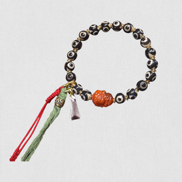Heaven-Sent Sacred Stone — Tibetan Supreme 『Three-Eyed Buddha Dzi』