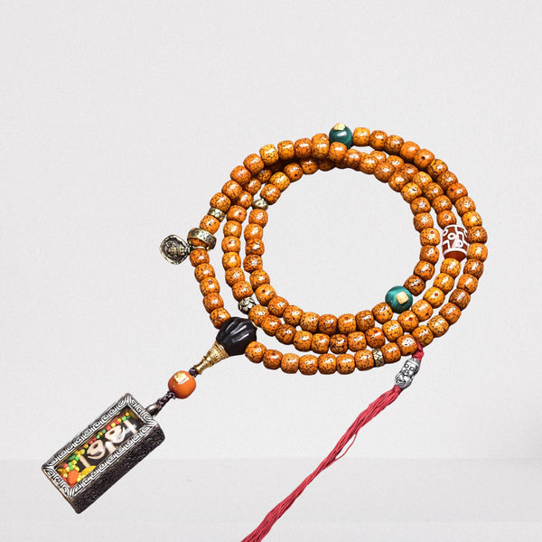 Old Star-and-Moon Bodhi Seed Mala